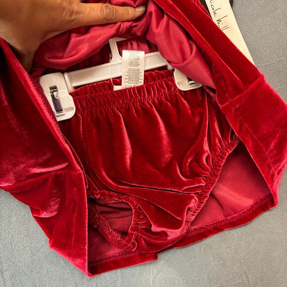 Vintage Deadstock Nicole Miller Christmas Dress Velvet Velour 24M 2 Piece Lace - Picture 8 of 13